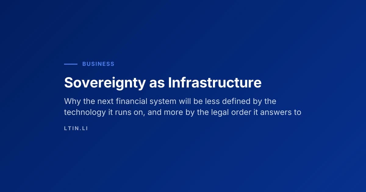 Sovereignty as Infrastructure